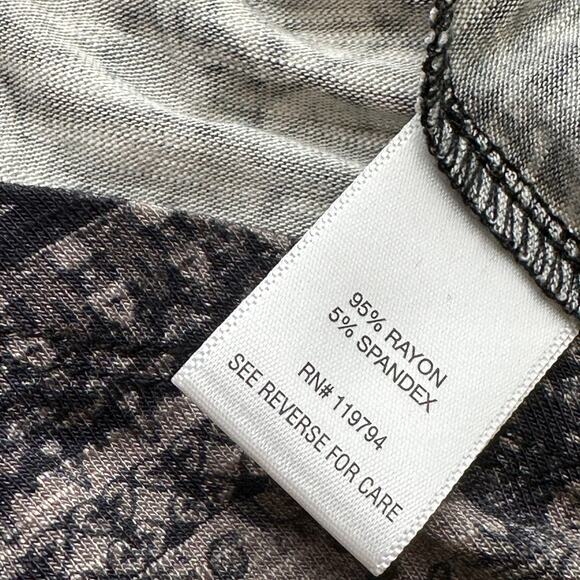 Farmers Market Floral Print Sharkbite Abstract Hem Shirt Plus Size 3X Artsy - Picture 5 of 5